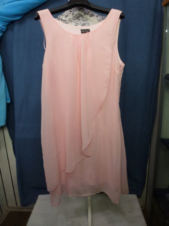 KLEID PUDERROSA RV GR 40 2 SCHICHTEN TRÄGERKLEID SOMMER ABEN