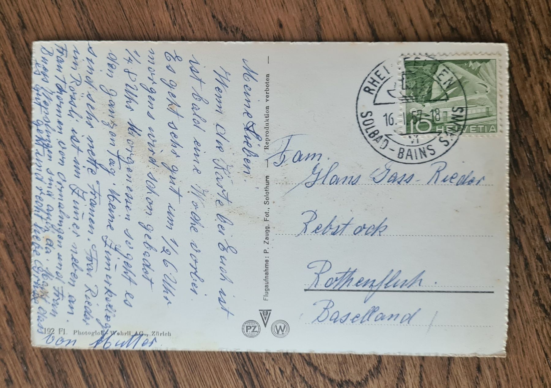Cartoline postali: Rheinfelden Sanatorium 1957 – Usato da Ebikon venduto da Donar50 2