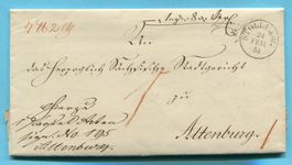 Faltbrief von Stollberg nach Altenburg 1851