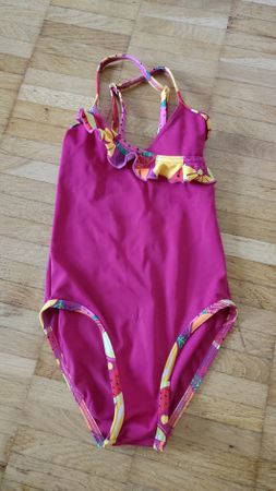 Badekleid Mädchen, rosarot, Grösse 92