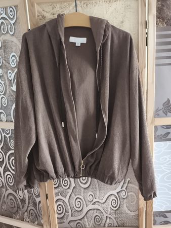 Damen Cord Hoodie braun Grösse L von Zara