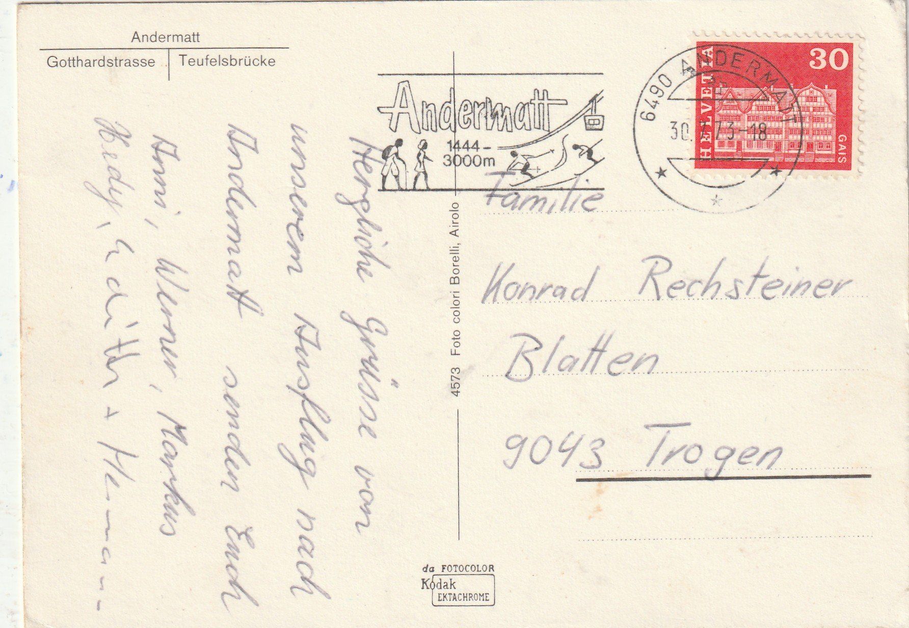 Cartoline postali: Andermatt – Usato da Lumbrein venduto da made02 1