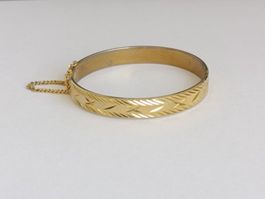 Bracelet jonc vintage gravé – Plaqué or !
