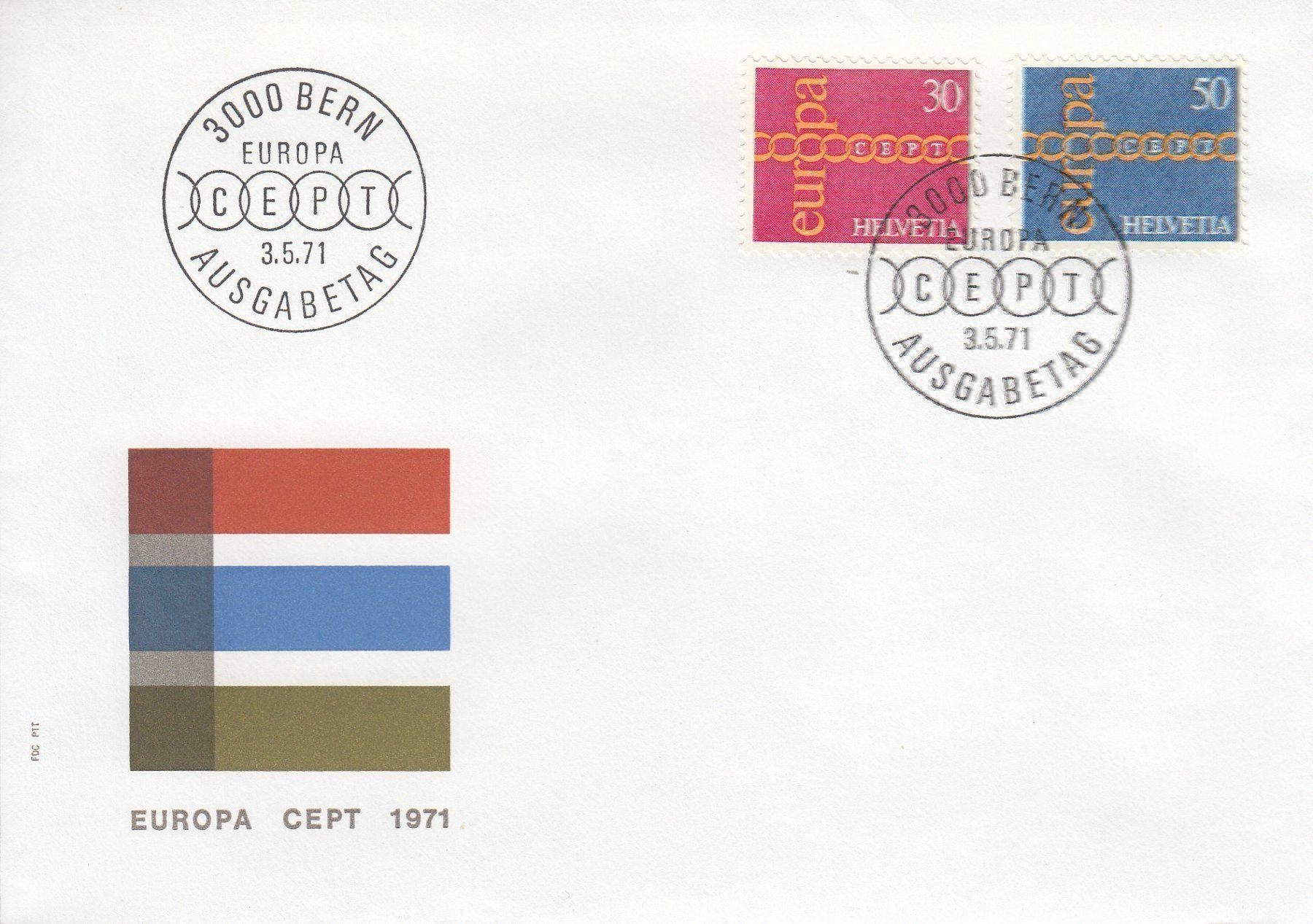 Tutti i francobolli: 1971 496-97 Europa  CEPT FDC – Usato da Spreitenbach venduto da Mustang_1105