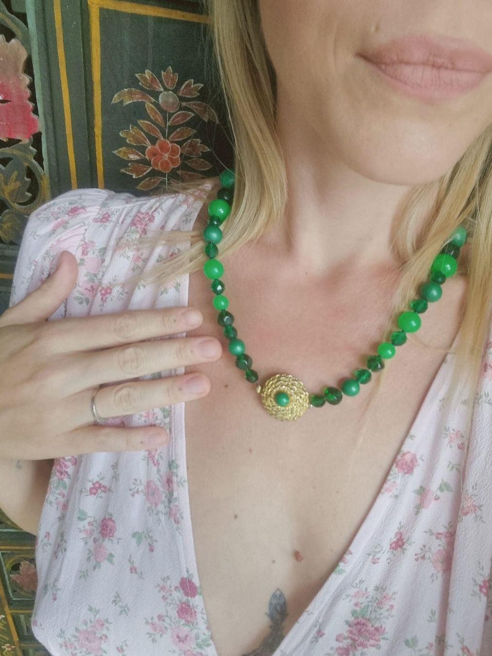 Catenine: Le collier vintage vert  – Usato da Vevey venduto da fer3ica 1