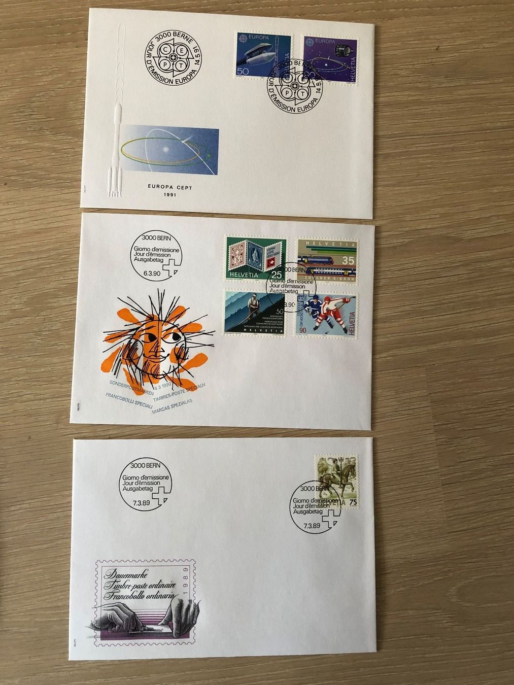 Buste & buste per spedizione: 9 verschiedene FDC Kuverts ° – Usato da Thalwil venduto da holoarte 1