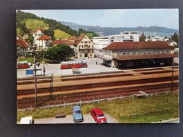 Heerbrugg  Ansichtskarte  Trolleybus   Rheintal   Bahnhof