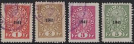 1 - 5 Fr. Fiskalmarken 1941 vom Kanton TESSIN