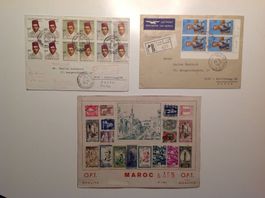 timbre - lettre - Maroc - Zurich 1971