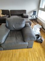 Sofa-Set (Ecksofa + Sessel) in Leder-Optik