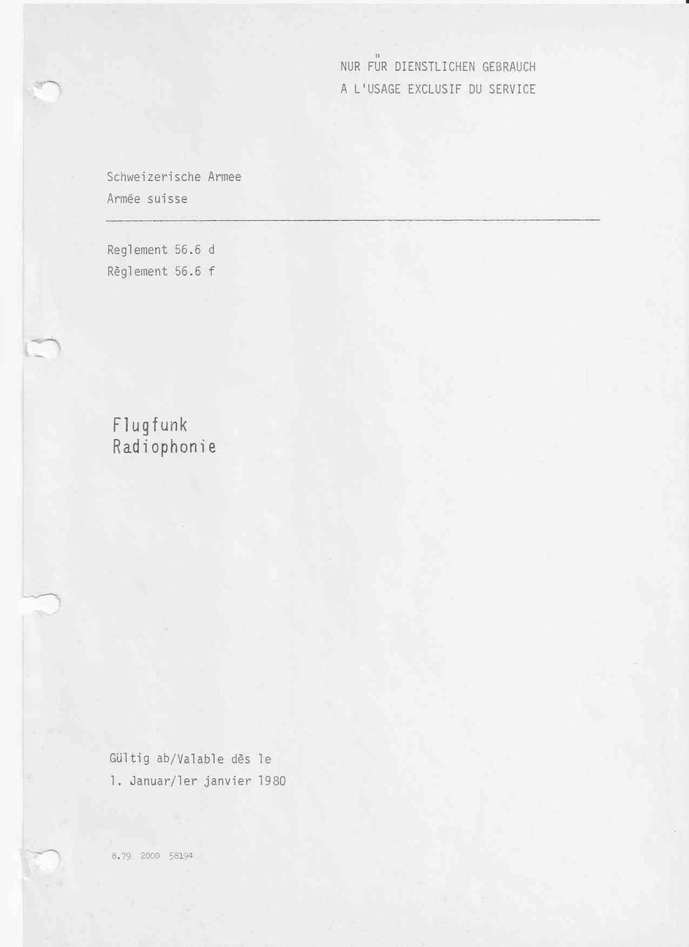 Libri: Schweizer Luftwaffe, Flugfunk Handbuch, Reglement 56.6. – Usato da Pfäffikon ZH venduto da moswey6 1