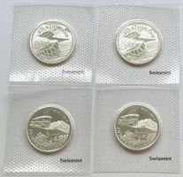 4 sehr schöne Schweizer Silber 20 Franken-Münzen 2011 / 2012