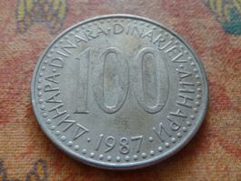 YOUGOSLAVIE  100  Dinara  1987  (P)