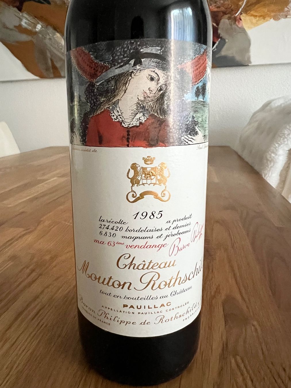 Mouton Rothschild Vino: 1 Fl. Mouton Rothschild 1985 – Nuovo e nell'imballaggio originale da Birmensdorf ZH venduto da Zielasco 1
