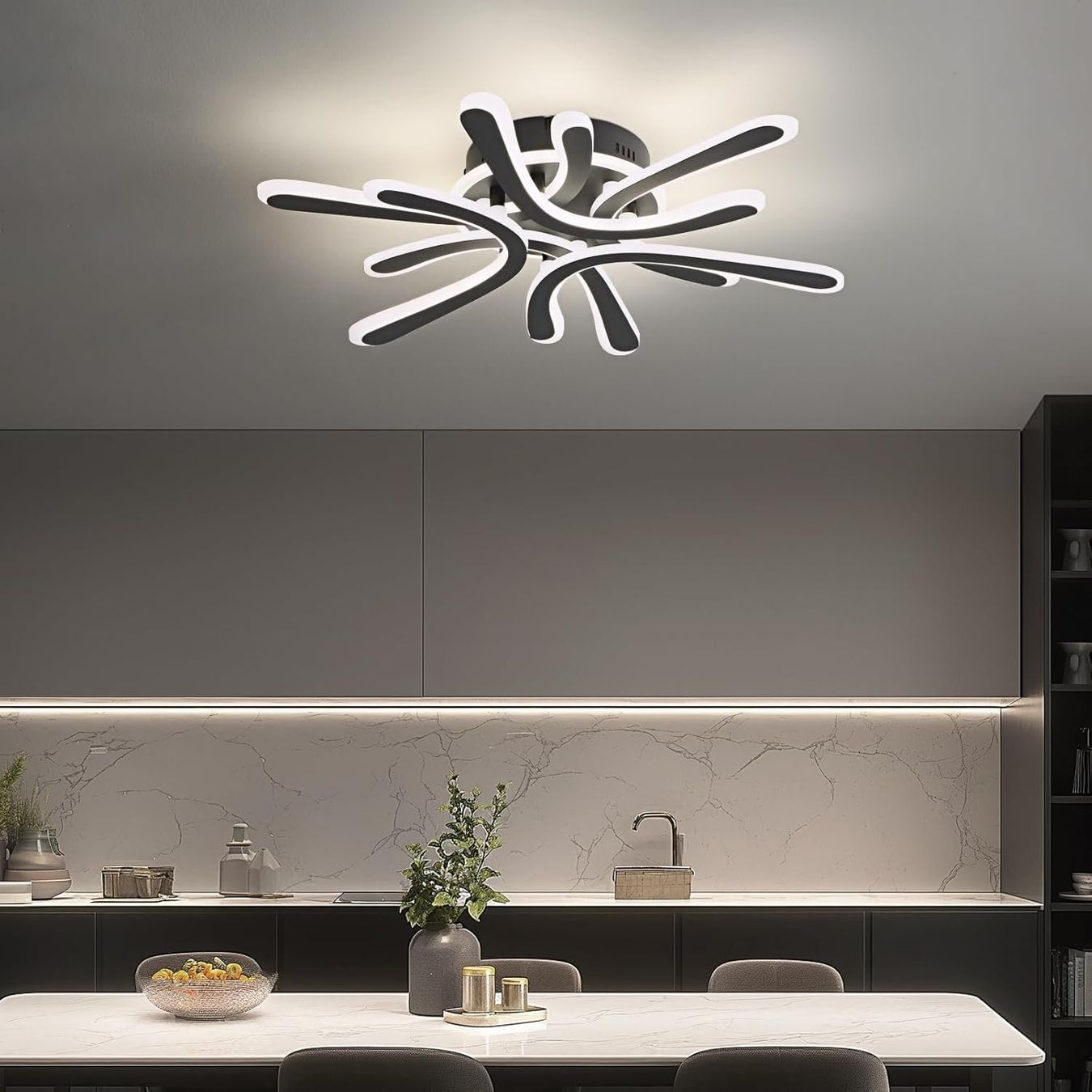 Lampadari & plafoniere: LED Deckenleuchte Blume 40W Dimmbar 2800–6000K Schwarz – Nuovo e nell'imballaggio originale da St. Gallen venduto da RestpostenSG 8