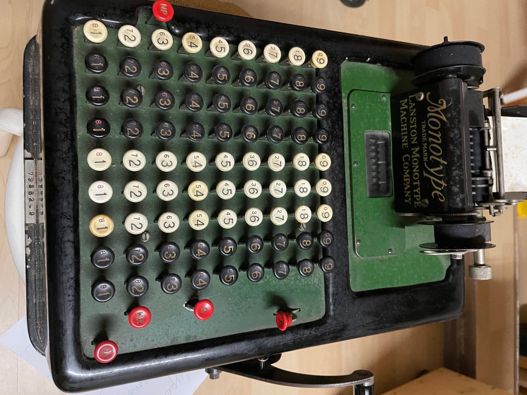 Tutte le macchine: Antike Rechenmaschine The Barrett Lanston Monotype – Usato da Hausen am Albis venduto da Werk3 2