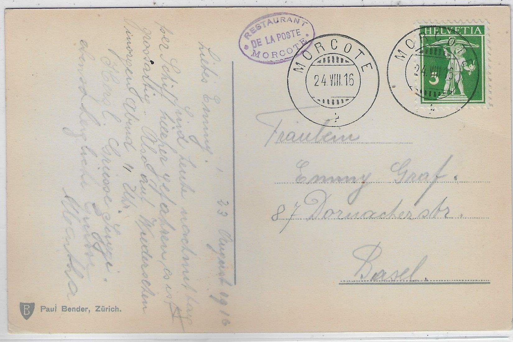 Cartoline postali: Lago di Lugano - Morcote - Litho – Usato da Ettingen venduto da Kartenplanet 1