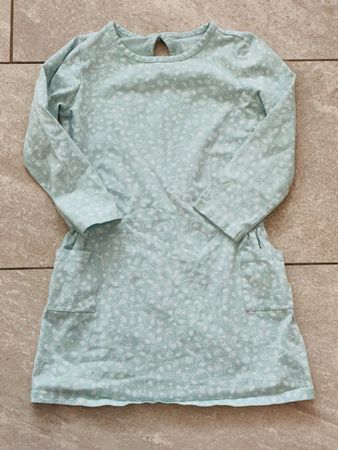 Mädchen Kleid mintgrün Blumenmuster Grösse 110/116