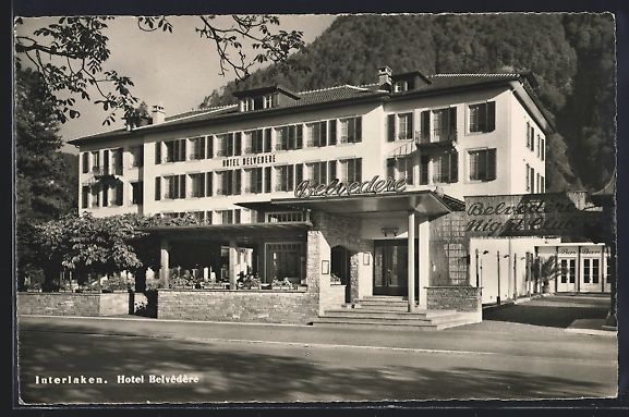 Cartoline postali: AK Interlaken, Hotel Belvédére – Usato da Berlin venduto da bartko-reher