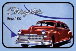 Blechschild -CHRYSLER ROYAL - 1950 - weinrot