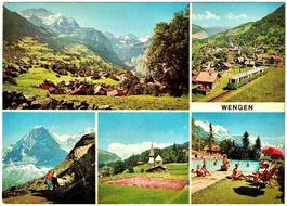 WENGEN 1276 m ü.M. alpiner KURORT & Sommersportplatz ca.1970