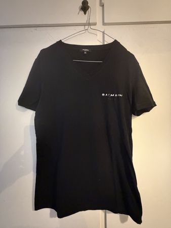 Maglietta Balmain Paris nera taglia M con logo ricamato