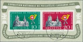 Lausanne + NABAG-Block mit Vollstempel, W35+W38