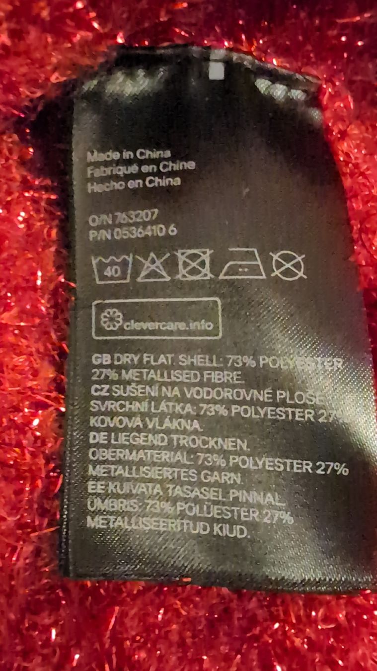 H&M Maglioni & Felpe: H&M Glitzer Pullover, rot, Grösse XS – Usato da Bern venduto da Orwahn 2