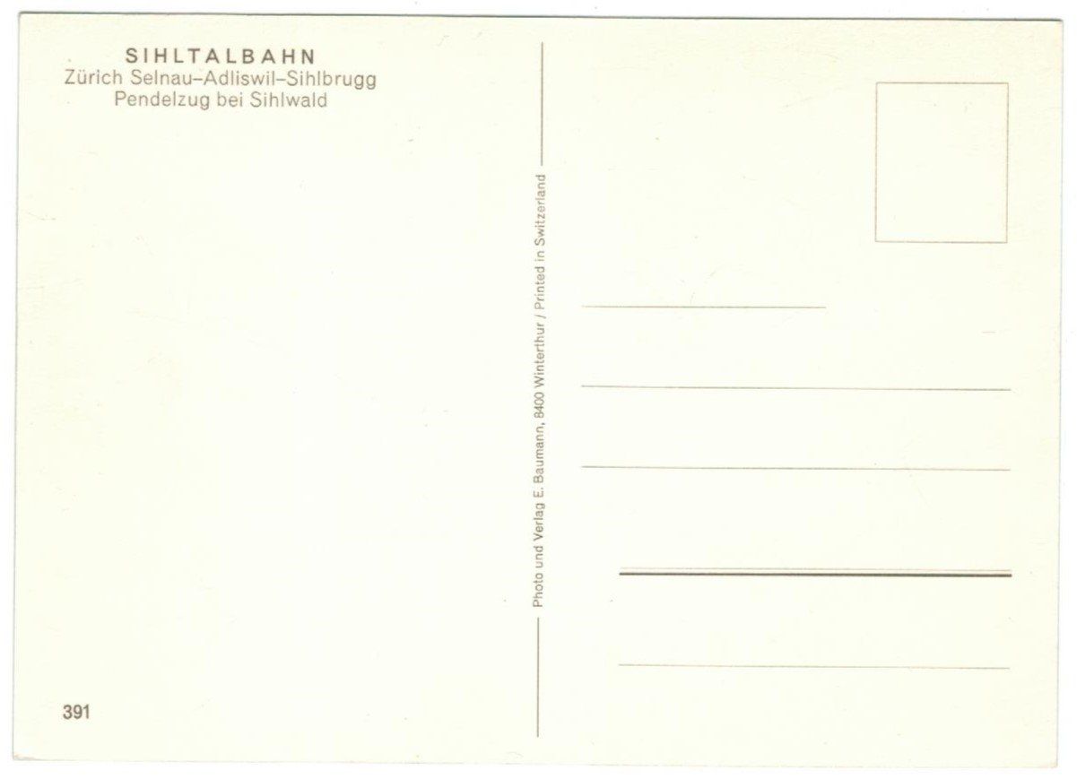 Cartoline postali: AK Sihltalbahn – Usato da Zürich venduto da Tolima194 1