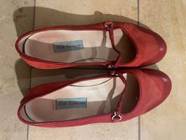 Stefi Talman Mary Jane Pumps Rot Leder & Suede Gr. 38