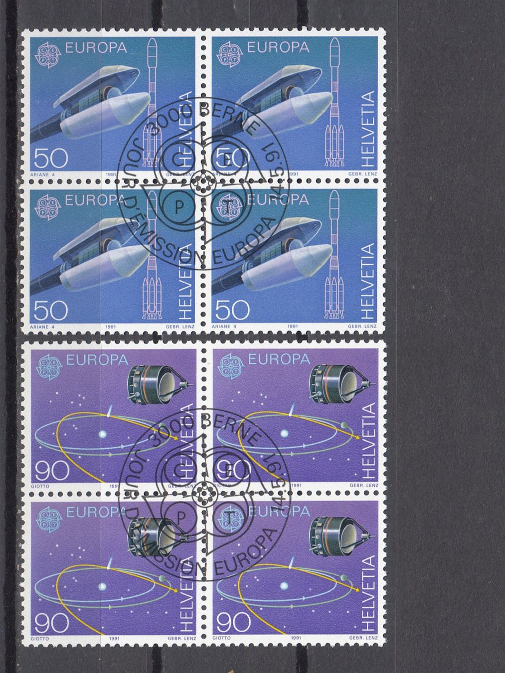 Alle Briefmarken: SBK 812 - 813 im 4er-Block mit ET – Gebraucht aus Bürglen TG von StampGraf