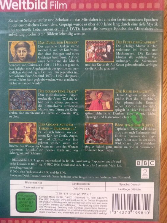 Geheimnisvolles Mittelalter + Bonus-Film: Die Ritter (3-DVD) (Neu und ...