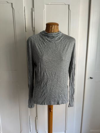 Langarmshirt hellgrau meliert - M