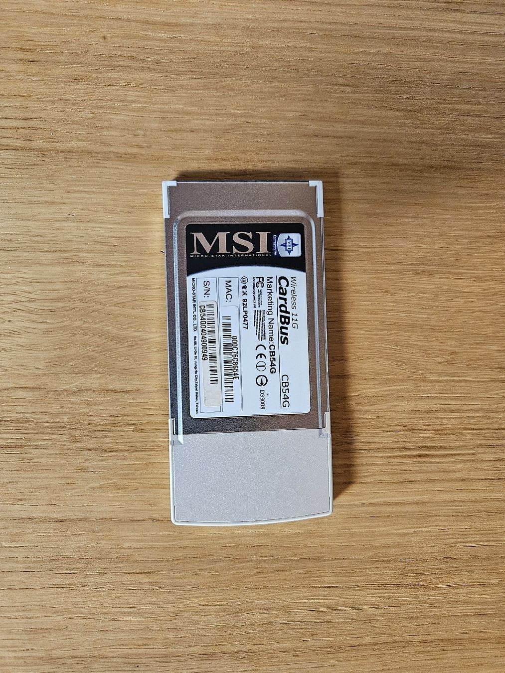 MSI Componenti elettronici: wireless CardBus – Usato da Bavois venduto da Patrose 1