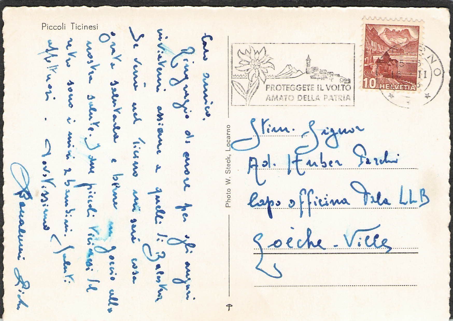 Cartoline postali: CP. TI , Piccoli Ticinesi – Usato da Reichenburg venduto da ibiza18 1