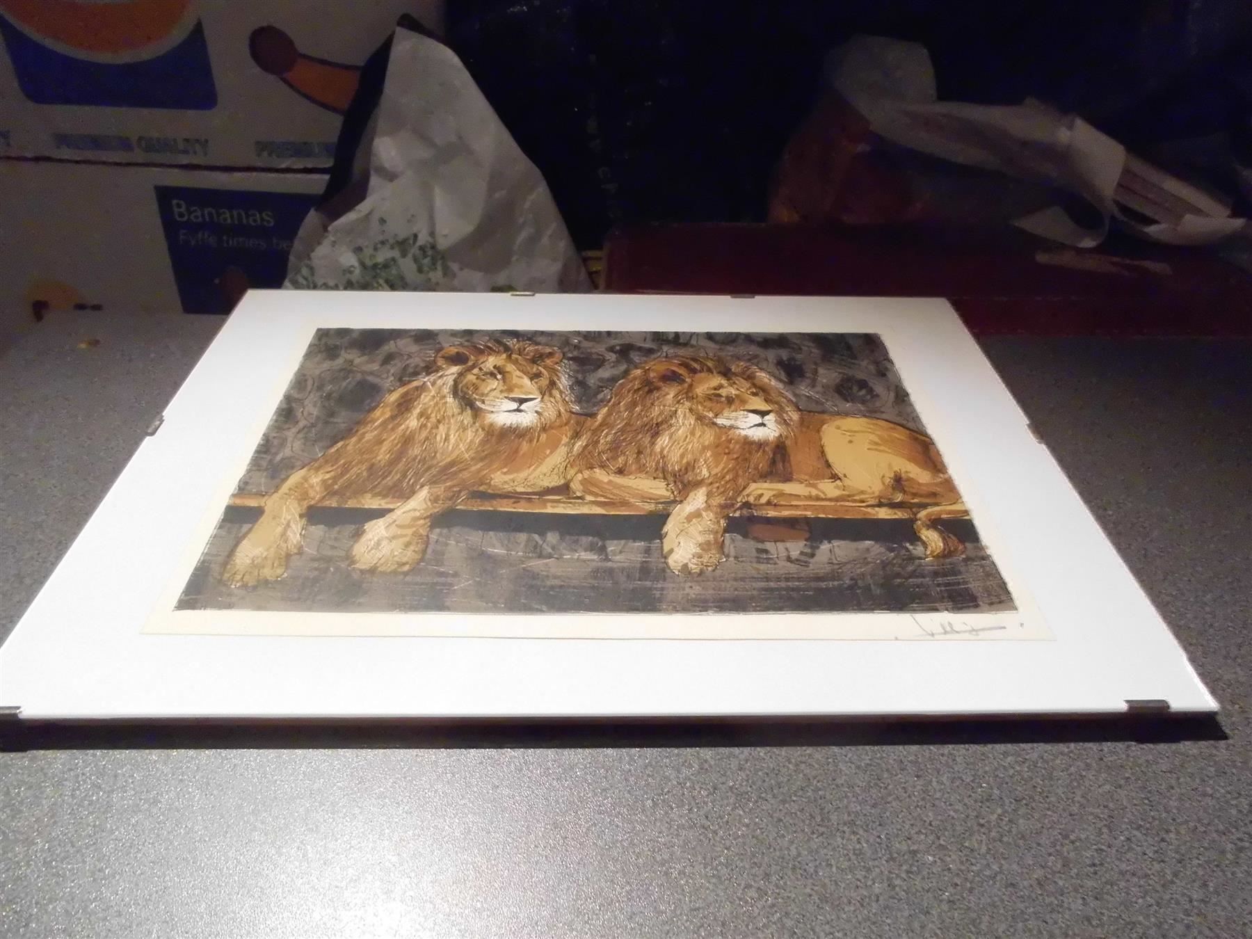 Posters & Illustrations: Bild Löwen, farbig – D'occasion à Zürich par abraxas1291
