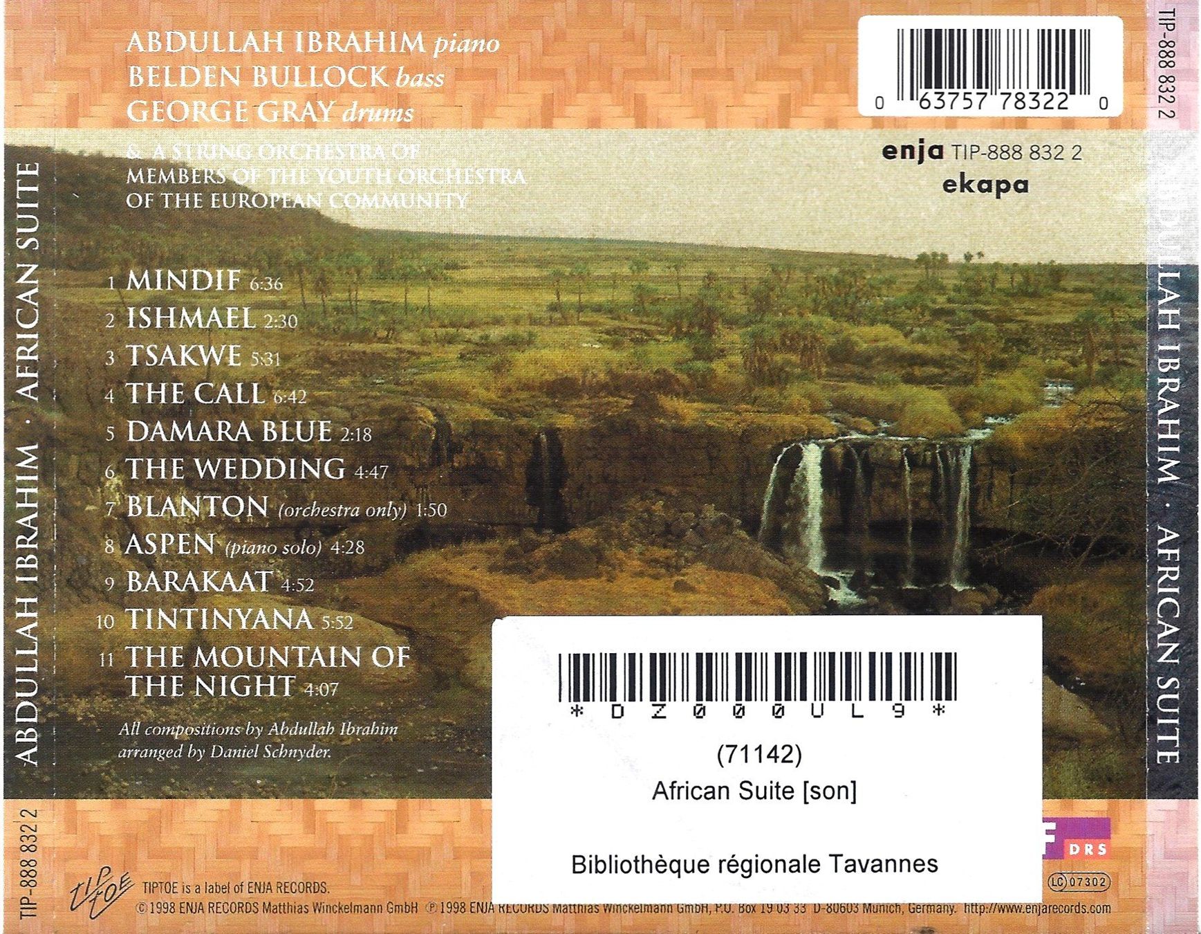 CDs: Abdullah Ibrahim AFRICAN SUITE  Eva Lüthi Daniel Schnyder CD – Gebraucht aus Kandergrund von Sososo 1