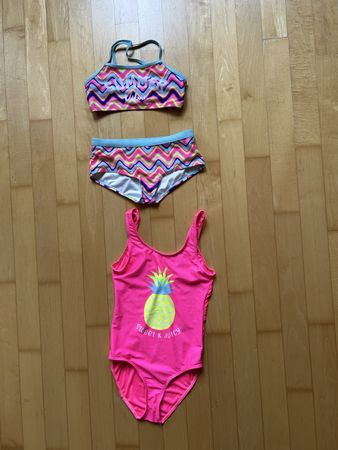 Für Girls: Bikini + Badeanzug, Grösse 134/140