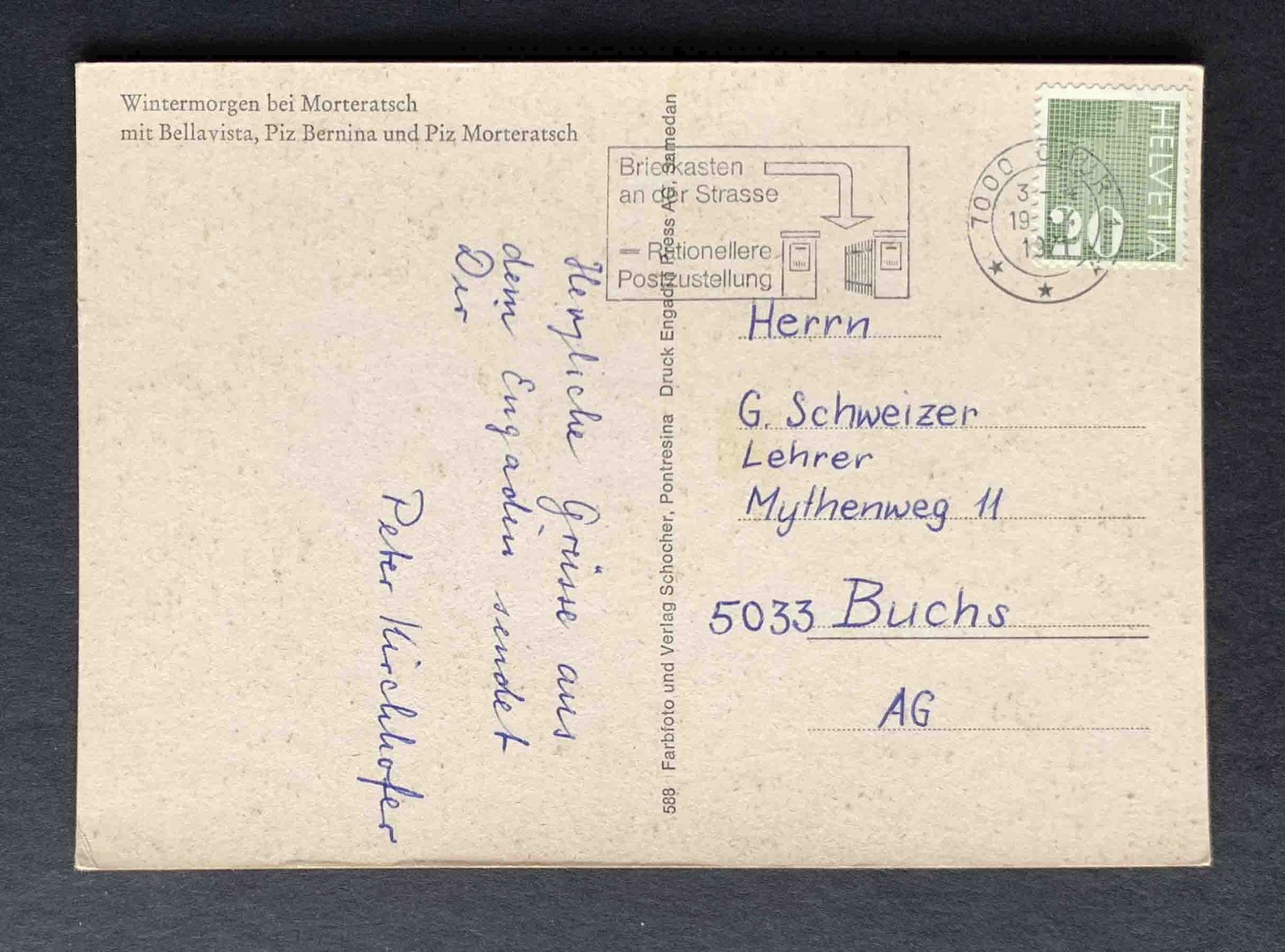 Cartes postales: AK Wintermorgen bei Morteratsch – D'occasion à Goldau par artelier1 1