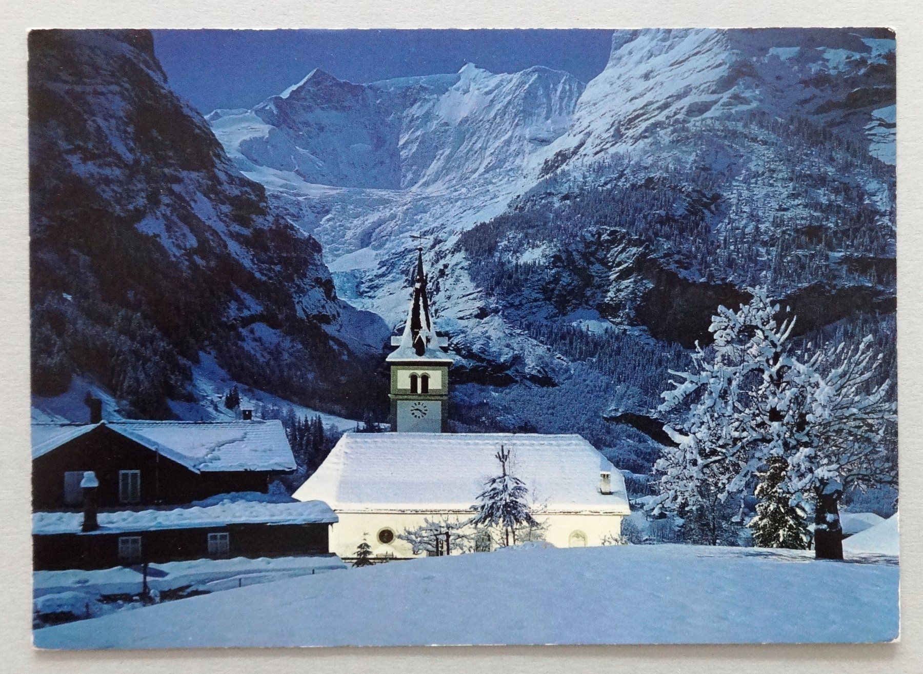 Ansichtskarten: Grindelwaldd, Kirche, Fiescherhörner – Gebraucht aus Fétigny von Billy2miny