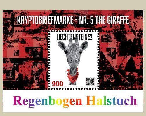 Tutti i francobolli: Crypto Stamp - Nr. 5 The Giraffe Regenbogen – Nuovo e nell'imballaggio originale da Baar venduto da CryptoShop