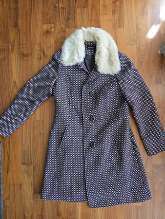 ESSENTIEL manteau d'hiver T 38 avec col fausse fourrure