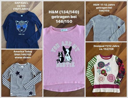 Mädchenoberteile bei Gr. 146-152-158 getragen Preise beachen