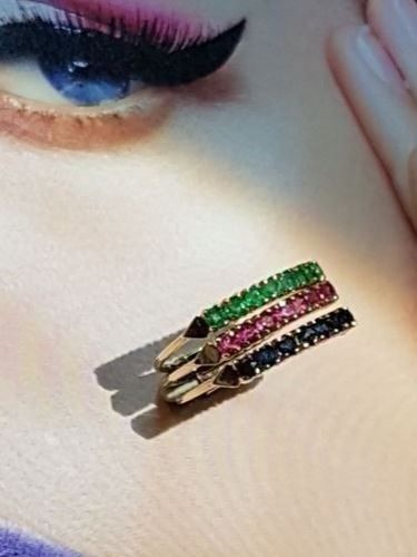 Bagues: Juw.Ring, 8 Smaragde, 8 Rubine+ 8 Safire – Neuf (Voir description) à Unterägeri par Altgoldschmuck 3