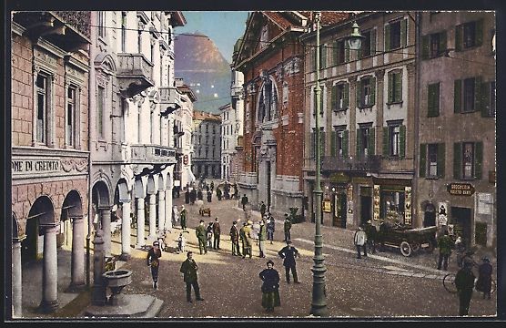 Cartoline postali: AK Lugano, Piazza Dante, 1924 – Usato da Berlin venduto da bartko-reher