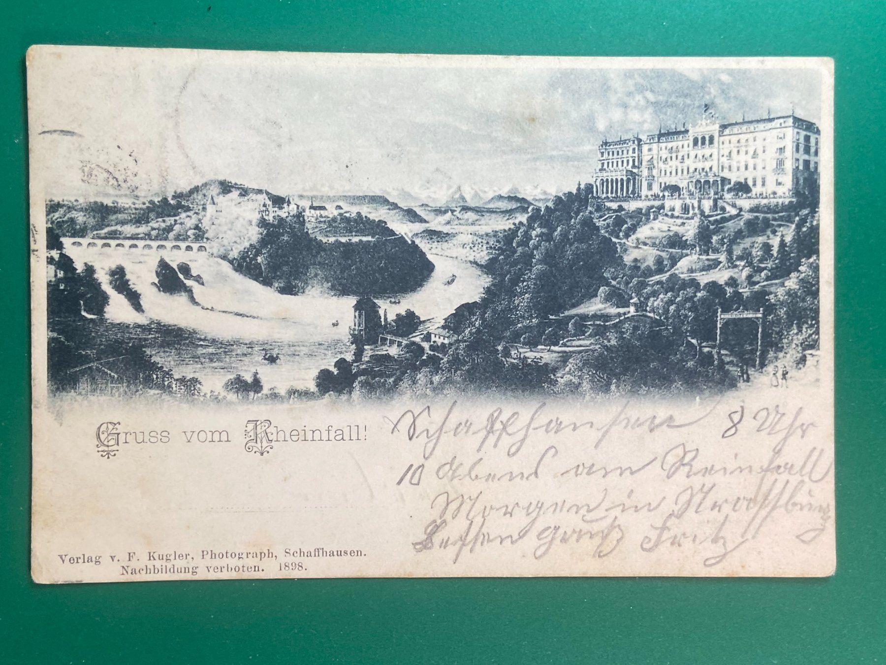 Cartes postales: Gruss vom Rheinfall - 1898 !!! – D'occasion à Steg VS par _vinci_