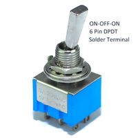 Premium Kippschalter Ein-Aus-Ein DPDT 6 Pins