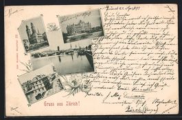 Zürich, Schloss, Kirche und Flusspartie