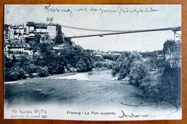 Fribourg - Le Pont suspendu 1906