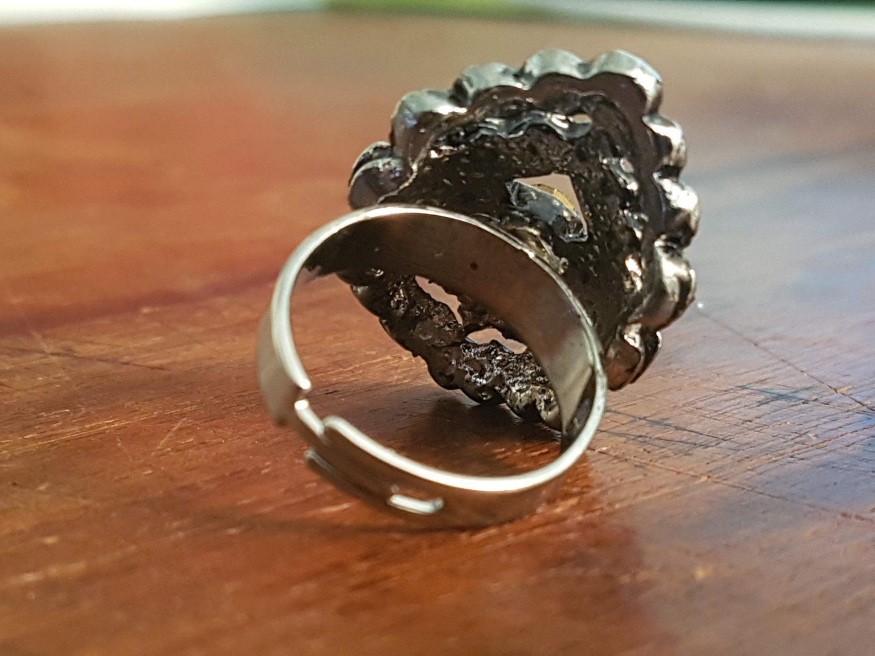 Anelli: Ring Mittelalter medieval, facettiert verstellbar, silberf. – Usato da Ettingen venduto da Maranathatalitha 2